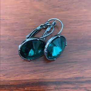 Green gem earrings